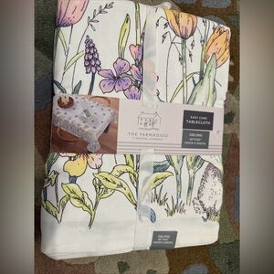 The Farmhouse Rachel Ashwell Easter Bunny Floral Tablecloth 60”x 120” New Oblong